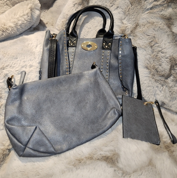 Grey rivet purse - Picture 3 of 4